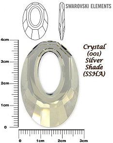 SWAROVSKI HELIOS Pendant barva CRYSTAL SILVER SHADE velikost 40mm.