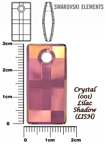 SWAROVSKI 6696 URBAN Pendant barva CRYSTAL LILAC SHADOW velikost 30mm.