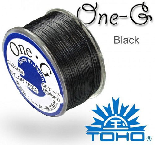 TOHO One-G nylonová nit. Barva Black č.2. Balení 45m.