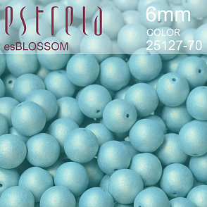 Korálky esBLOSSOM voskované tvar kulatý. Velikost 6mm. Barva 25127-70 (sv.modrá+listr). Balení 21ks na návleku. 