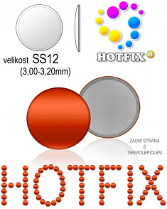 Kovové NAILHEAD HOTFIX nažehlovací polotovary. Velikost SS12 (3,00-3,20mm) Tl.0,6mm. Barva 034 PAPRIKOVÁ ČERVENÁ  (lesklá ocelová). Balení 70Ks.