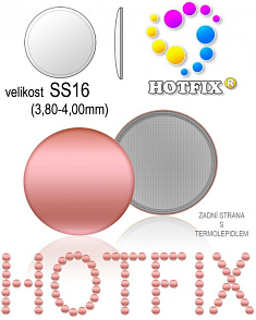 Kovové NAILHEAD HOTFIX nažehlovací polotovary. Velikost SS16 (3,80-4,00mm) Tl.0,6mm. Barva 018 RŮŽOVÁ  (lesklá ocelová). Balení 60Ks.