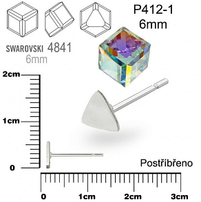 Puzeta na Swarovski 4841 velikost 6mm. Ozn. P412-1. Barva stříbrná.