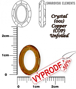 SWAROVSKI ELEMENTS Cosmic Oval Fancy Stone 4137 barva CRYSTAL (001) COPPER (COP) velikost 15x11mm. 
