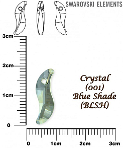 SWAROVSKI 6525 Wave Pendant barva CRYSTAL BLUE SHADE velikost 19mm.