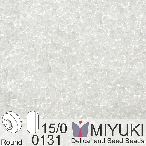 Korálky Miyuki Round 15/0. Barva 0131 Crystal . Balení 5g.
