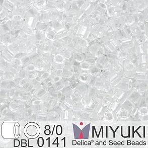 Korálky Miyuki Delica 8/0. Barva Crystal DBL0141. Balení 5g.