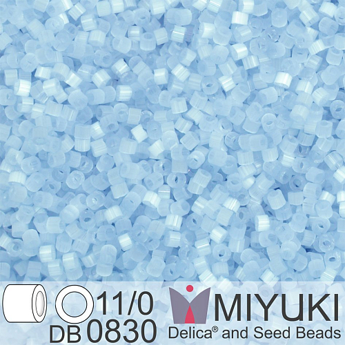 Korálky Miyuki Delica 11/0. Barva Pale Aqua Silk Satin DB0830. Balení 5g.