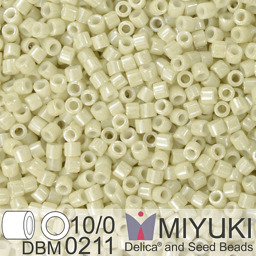 Korálky Miyuki Delica 10/0. Barva Op Limestone Luster DBM0211. Balení 5g.