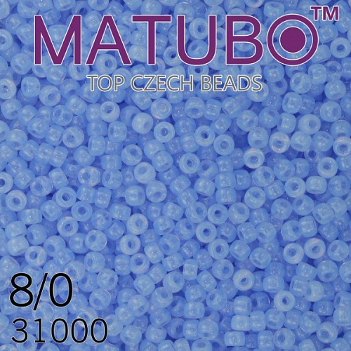 Korálky MATUBO™ mačkané rokajlové korálky. Velikost 8/0 (3,1mm). Barva 31000 MODRÁ OPÁLOVÁ. Balení 10g.