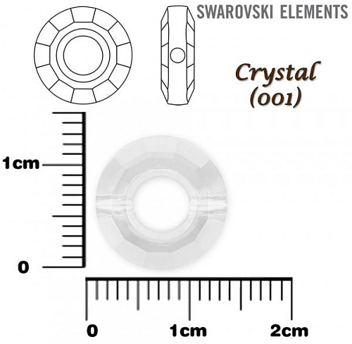 SWAROVSKI ELEMENTS RING BEAD 5139 barva CRYSTAL (001) velikost 12,5mm.
