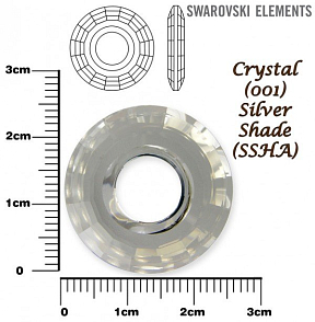 SWAROVSKI Disk Pendant 6039 barva CRYSTAL (001) SILVER SHADE (SSHA) velikost 25mm.