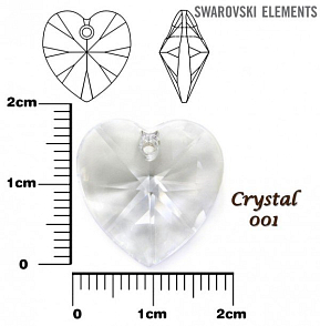 SWAROVSKI Heart Pendant barva CRYSTAL velikost 18x17,5mm.