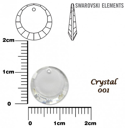 SWAROVSKI Pendant 6210 barva CRYSTAL průhledná velikost 12mm.