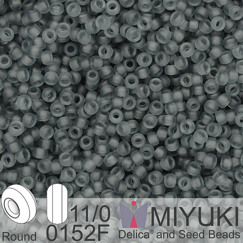 Korálky Miyuki Round 11/0. Barva 0152F Matte Transparent Gray. Balení 5g.