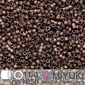 Korálky Miyuki Delica 11/0. Barva Matte Metallic Taupe Gold Iris DB1056. Balení 5g