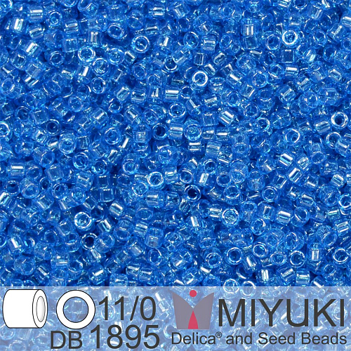 Korálky Miyuki Delica 11/0. Barva Transparent Capri Luster DB1895. Balení 5g