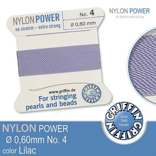 NYLON Power velmi pevná nit GRIFFIN síla nitě 0,60mm barva Lilac