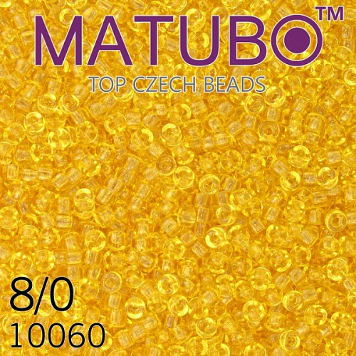 Korálky MATUBO™ mačkané rokajlové korálky. Velikost 8/0 (3,1mm). Barva 10060 TOPAS. Balení 10g.