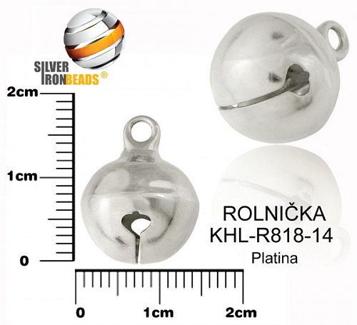 ROLNIČKA ozn. KHL-R818-14. Velikost pr.14mm. Barva platina