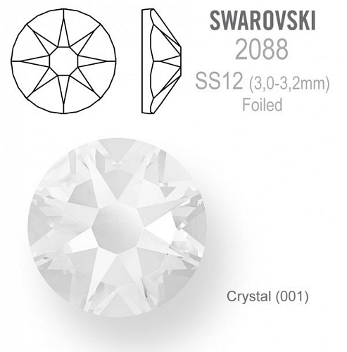 SWAROVSKI 2088 XIRIUS FOILED velikost SS12 barva Crystal 