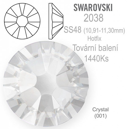 Swarovski XILION Rose HOTFIX 2038 velikost SS48 barva Crystal tovární balení