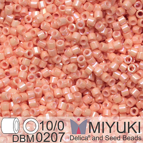 Korálky Miyuki Delica 10/0. Barva Opaque Tea Rose Luster DBM0207. Balení 5g.