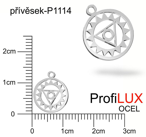 Přívěsek Chirurgická Ocel ozn-P1114 Medailon čakra KRČNÍ velikost pr.11mm tl.1.2mm. Řada přívěsků ProfiLUX