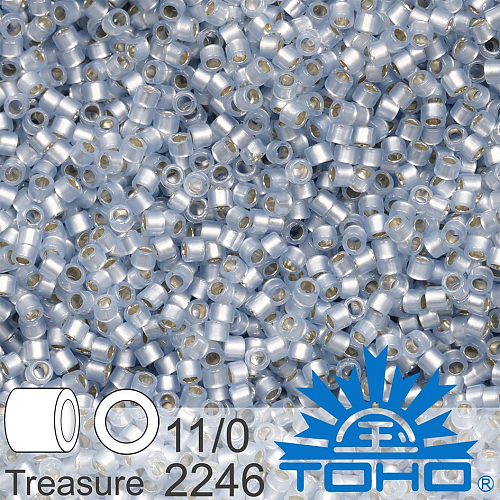 Korálky TOHO tvar TREASURE (válcové). Velikost 11/0. Barva č.2246 Transparent Silver-Lined Ice Blue. Balení 5g.