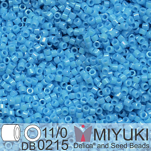 Korálky Miyuki Delica 11/0. Barva Op Turquoise Blue Luster DB0215. Balení 5g.