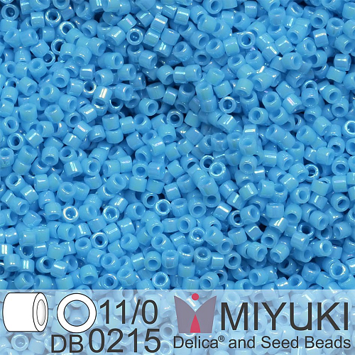 Korálky Miyuki Delica 11/0. Barva Op Turquoise Blue Luster DB0215. Balení 5g.