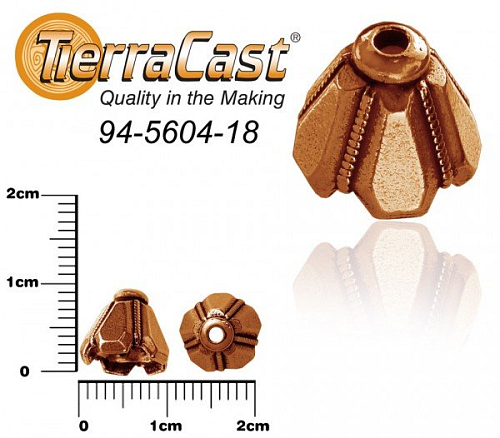 Lité komponenty TierraCast. Ozn-94-5604-18 tvar KAPLÍK. Barva staroměď. 