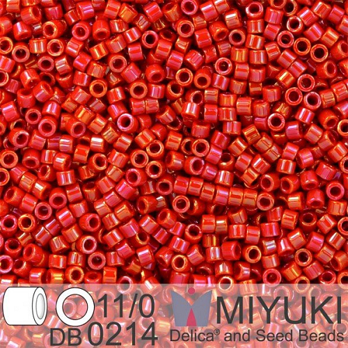 Korálky Miyuki Delica 11/0. Barva Op Red Luster  DB0214. Balení 5g