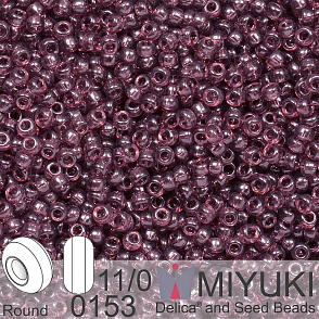 Korálky Miyuki Round 11/0. Barva 0153 Dark Smoky Amethyst. Balení 5g.