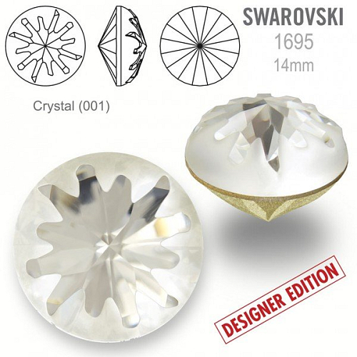 Swarovski 1695 Sea Urchin Round Stone PF velikost 14mm. Barva Crystal (001).