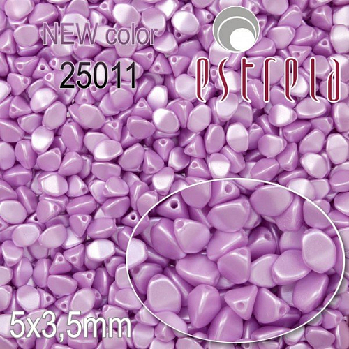 VOSKOVANÉ korále tvar POHANKA. Velikost 5x3,5mm. Barva NEW color 25011 (violet). Balení 20ks na návleku. 