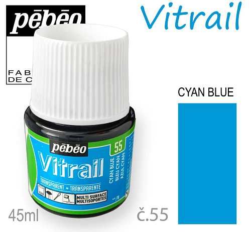 Barva na sklo VITRAIL č.55 Cyan Blue objem 45ml