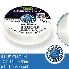 ILLUSION Cord GRIFFIN síla vlasce 0,15mm cívka 50m. Barva Transparent