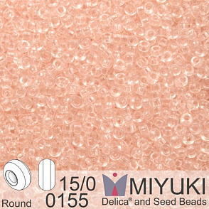 Korálky Miyuki Round 15/0. Barva 0155  Tr Lt Tea Rose . Balení 5g