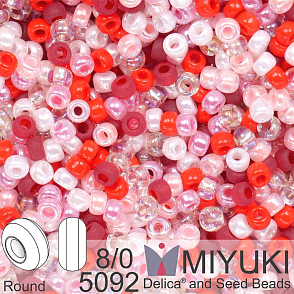 Korálky Miyuki Round 8/0. Barva 5092 Mix Valentine. Balení 5g