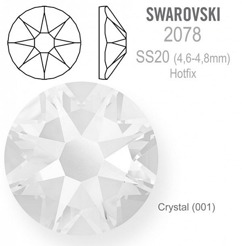 SWAROVSKI xirius rose HOTFIX 2078 velikost SS20 barva Crystal 