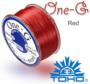 TOHO One-G nylonová nit. Barva Red č.17. Balení 45m.