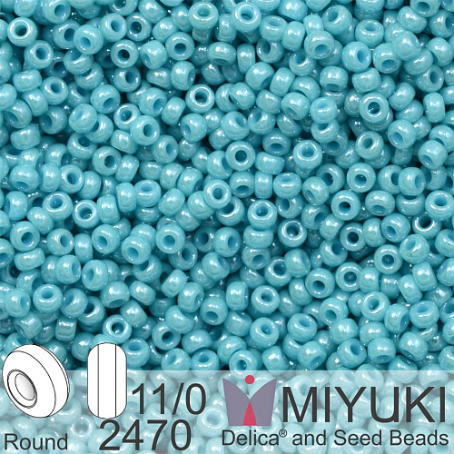 Korálky Miyuki Round 11/0. Barva 2470 Opaque Turquoise Green Luster. Balení 5g