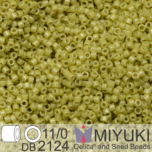 Korálky Miyuki Delica 11/0. Barva Duracoat Dyed Opaque Cactus DB2124. Balení 5g.