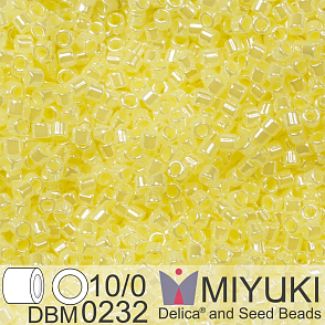 Korálky Miyuki Delica 10/0. Barva Light Lemon Ice Ceylon DBM0232. Balení 5g.