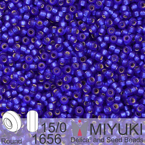 Korálky Miyuki Round 15/0. Barva 1656 Dyed SF S/L Dk Blue Violet . Balení 5g.