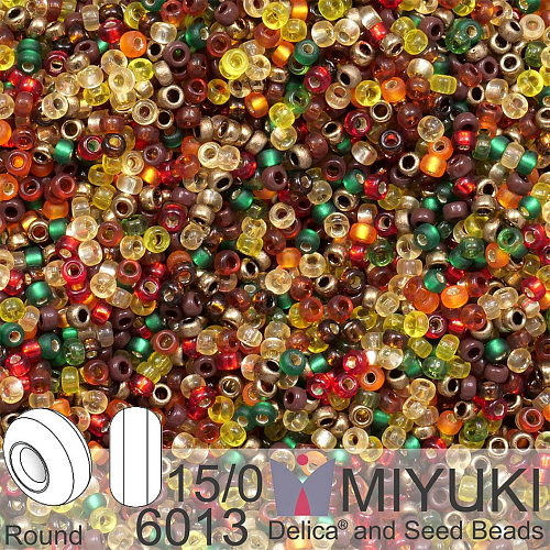 Korálky Miyuki Round 15/0. Barva Mix - Autumn  6013. Balení 5g.