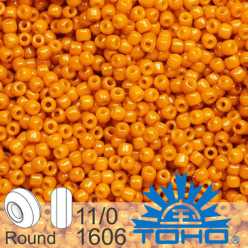 Korálky TOHO tvar ROUND (kulaté). Velikost 11/0. Barva  1606  Opaque-Lustered Tuscan Orange . Balení 8g.