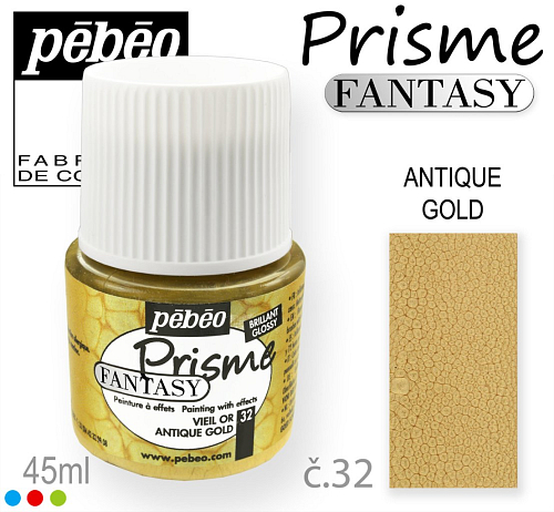 Barva na Šperky PRISME Fantasy Pébéo . barva č. 32 ANTIQUE GOLD. Balení 45ml. 