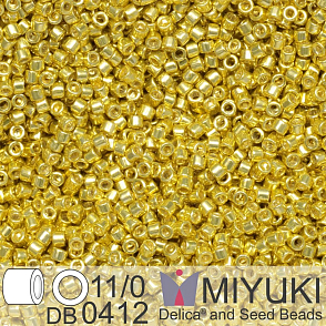 Korálky Miyuki Delica 11/0. Barva Galvanized Yellow DB0412. Balení 5g.
